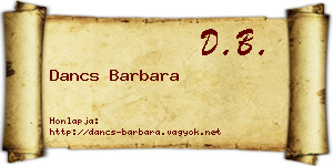 Dancs Barbara névjegykártya