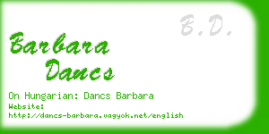 barbara dancs business card